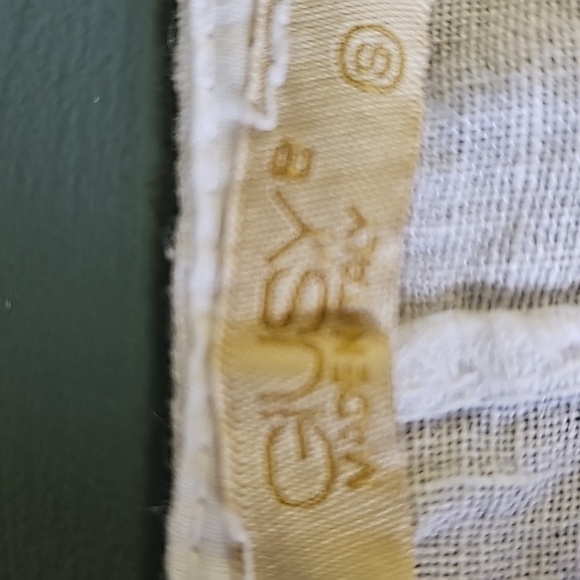 GIUSY white 100% linen made in Italy women's top. Oversized small Raglan sleeves - Picture 6 of 11